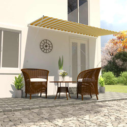 Retractable Awning Yellow and White XXXL