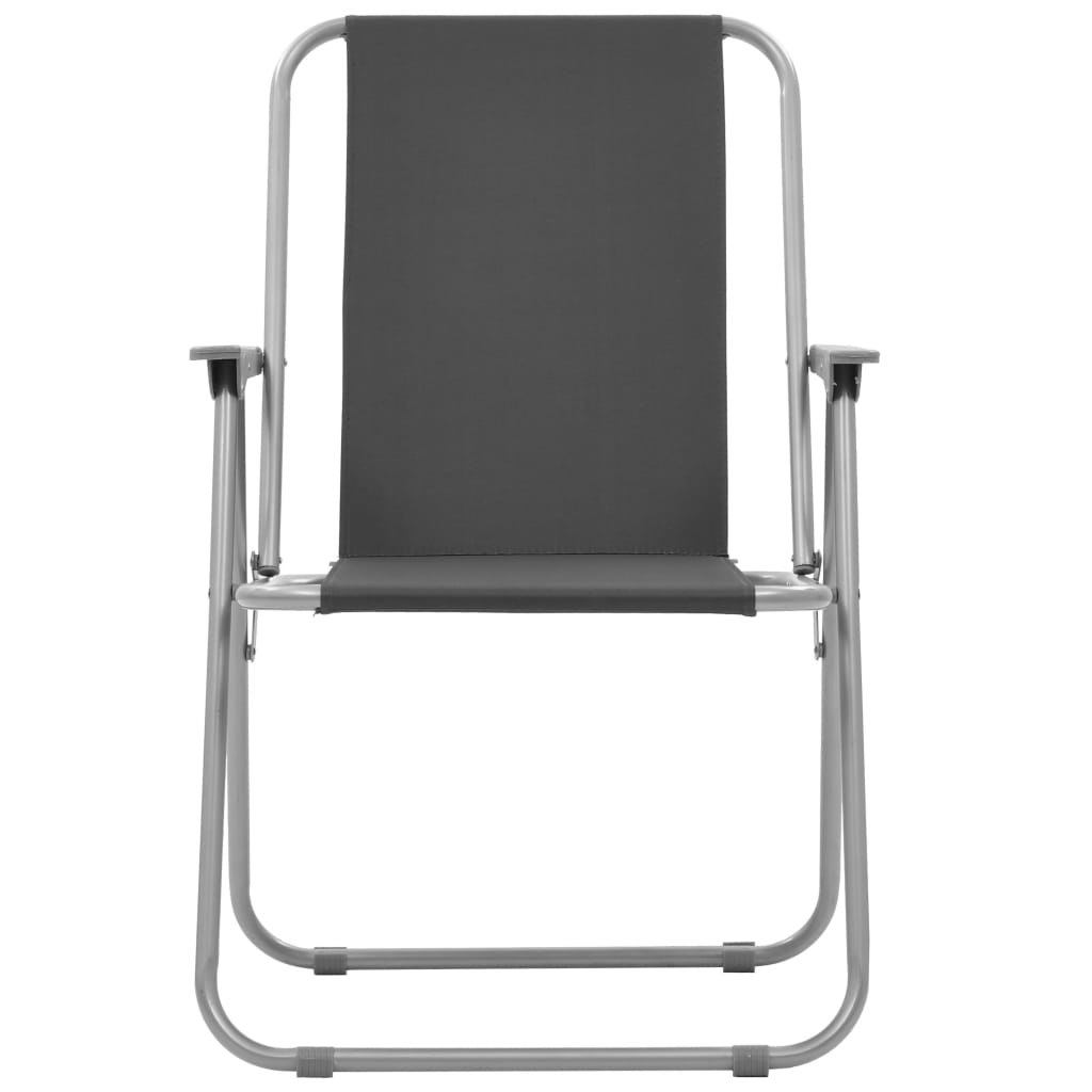 Folding Camping Chairs 2 pcs  Grey
