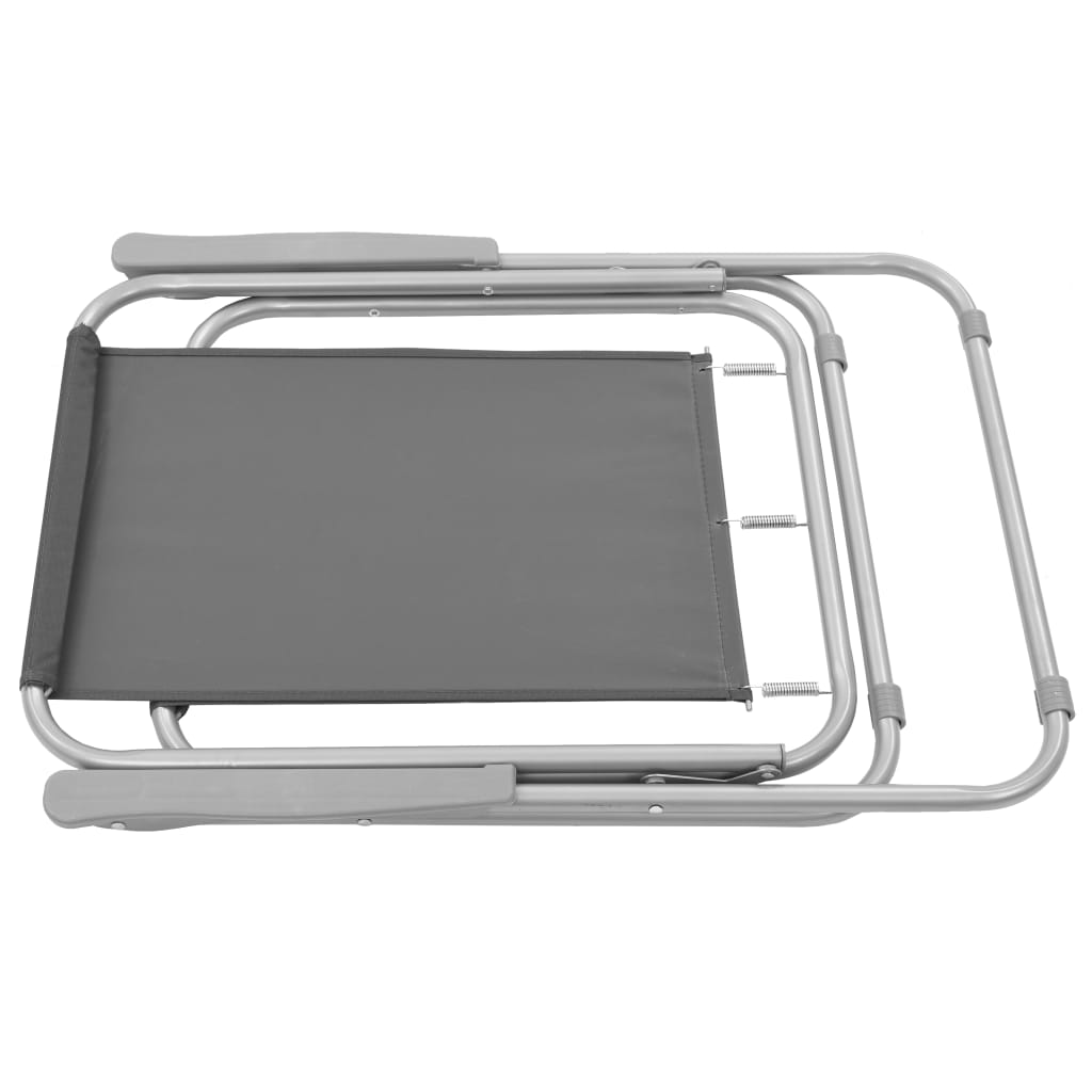 Folding Camping Chairs 2 pcs  Grey