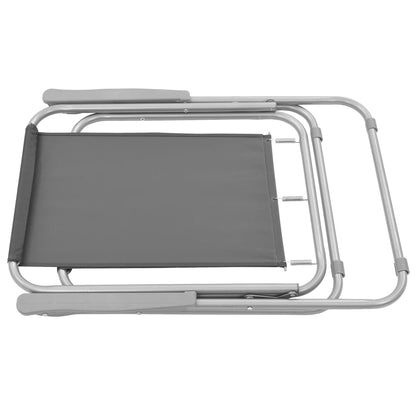 Folding Camping Chairs 2 pcs  Grey