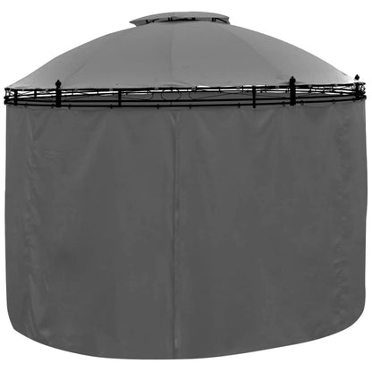 Gazebo with Curtains Round  Anthracite