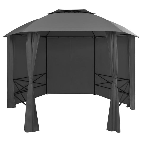  Garden Marquee Pavilion Tent with Curtains Hexagonal