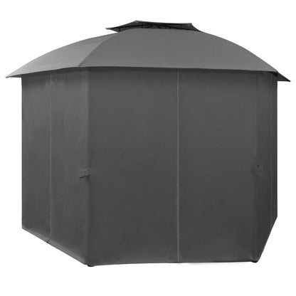 Garden Marquee Pavilion Tent with Curtains Hexagonal - 360×312×265cm