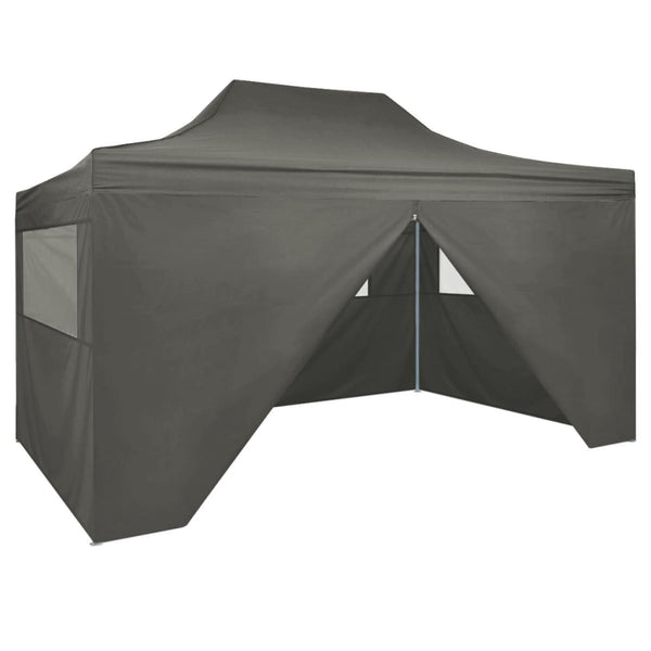  Foldable Tent Pop-Up with 4 Side Walls Anthracite