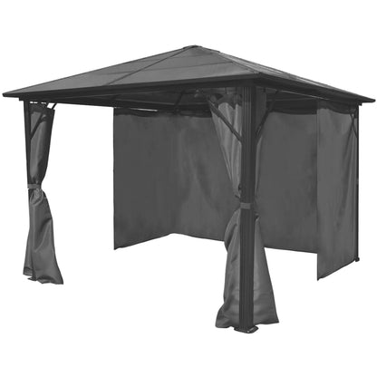 Gazebo with Curtain Anthracite Aluminium - 300×300×240cm