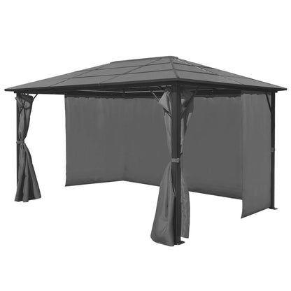 Gazebo with Curtain Anthracite Aluminium - 400×300×240cm