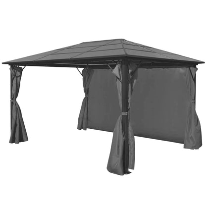 Gazebo with Curtain Anthracite Aluminium - 400×300×240cm