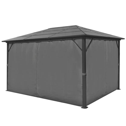 Gazebo with Curtain Anthracite Aluminium - 400×300×240cm