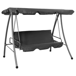 Outdoor Swing Bench with Canopy Anthracite 192x118x175 cm Steel