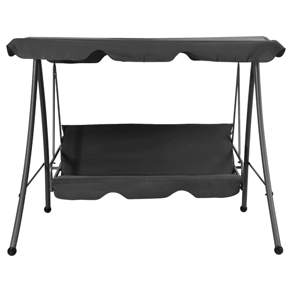 Outdoor Swing Bench with Canopy Anthracite 192x118x175 cm Steel