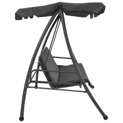 Outdoor Swing Bench with Canopy Anthracite 192x118x175 cm Steel