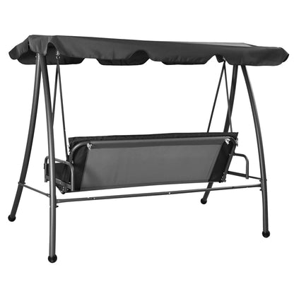 Outdoor Swing Bench with Canopy Anthracite 192x118x175 cm Steel