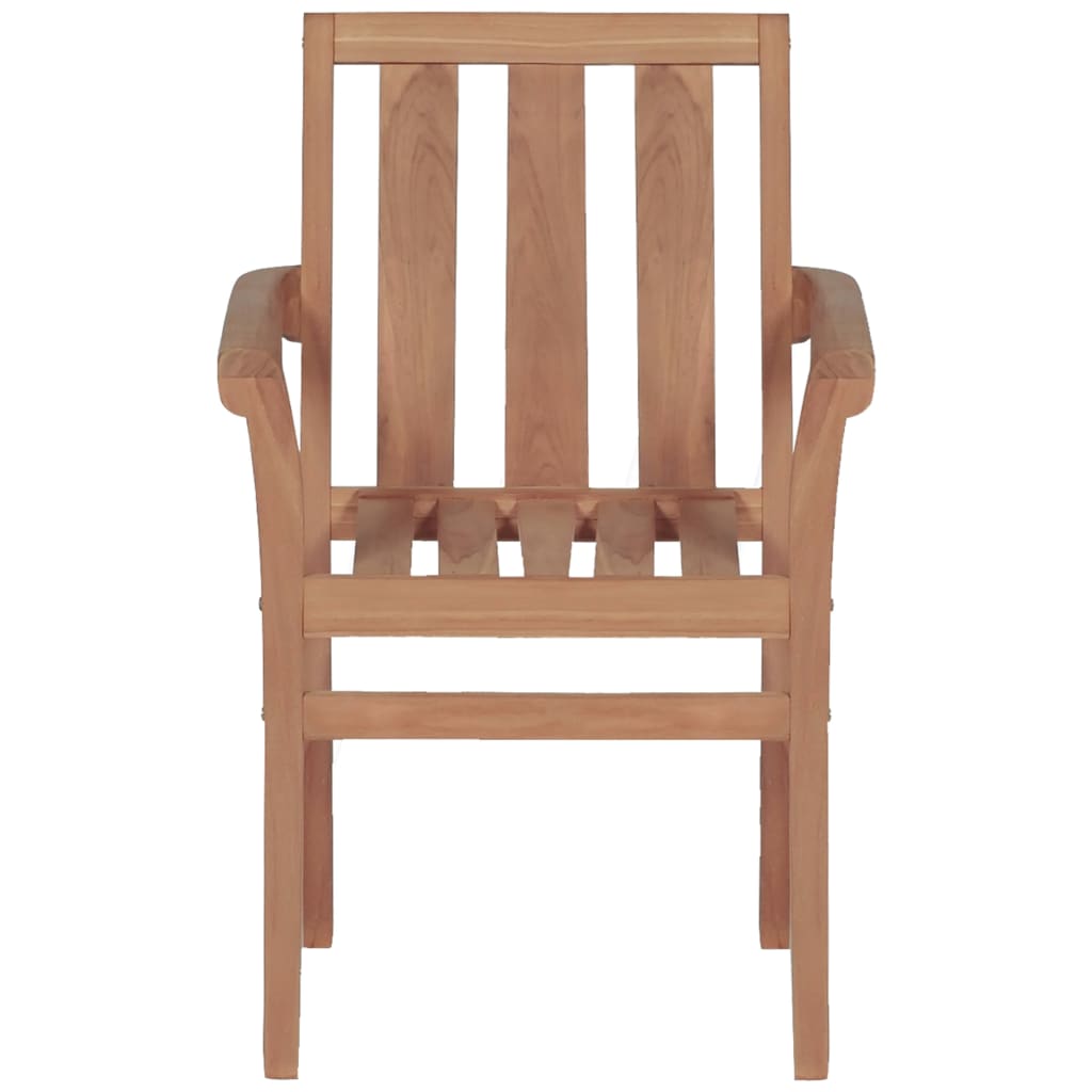 Stacking Garden Chairs 2 pcs Solid Teak Wood