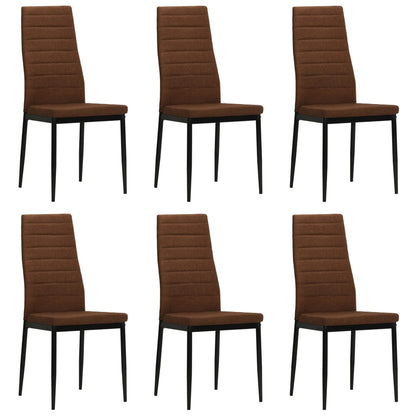 Dining Chairs 6 pcs Brown Fabric - 43×44×96cm