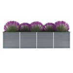 Garden Planter Galvanised Steel,  Grey