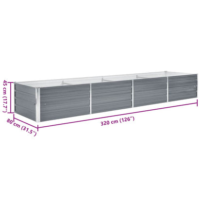 Galvanised Steel Raised Garden Bed 320x80cm | HomeAndLiving