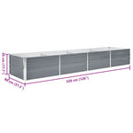 Galvanised Steel Raised Garden Bed 320x80cm | HomeAndLiving