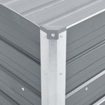 Garden Planter Bed Galvanised Steel Grey