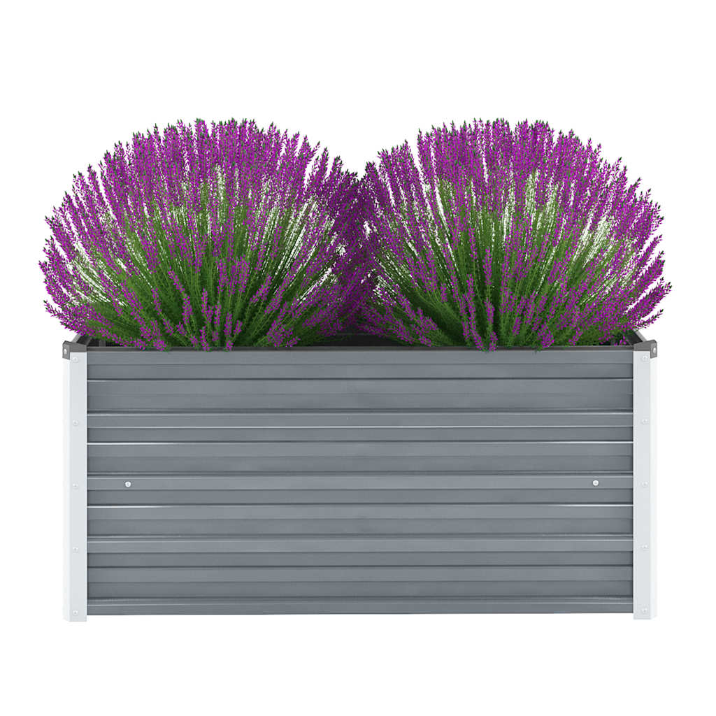 Garden Planter Bed Galvanised Steel Grey - 100×40×45cm