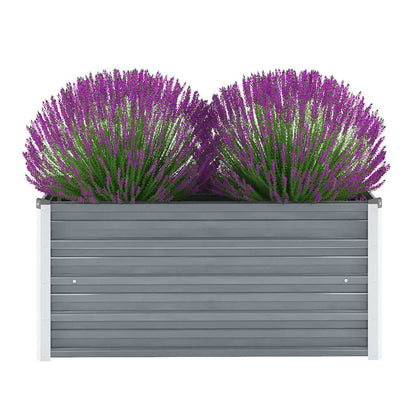 Garden Planter Bed Galvanised Steel Grey - 100×40×45cm