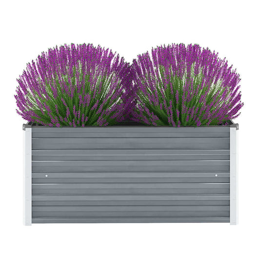 Garden Planter Bed Galvanised Steel Grey - 100×40×45cm