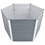 Garden Planter Bed Galvanised Steel  Grey