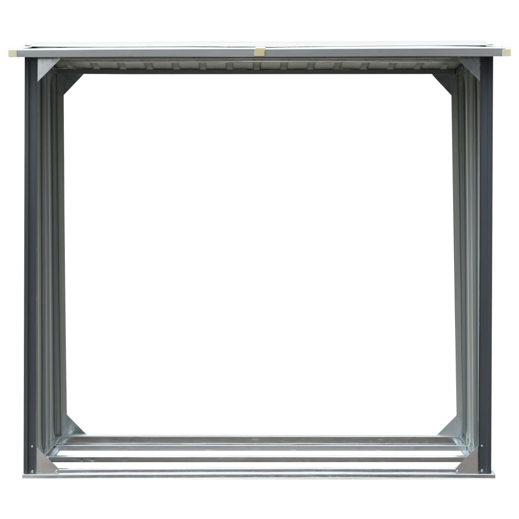 Garden Log Storage Shed Galvanised Steel  Grey