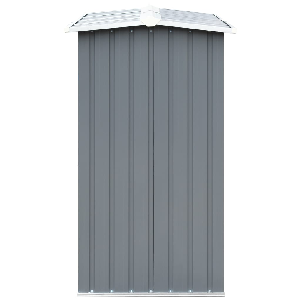 Garden Log Storage Shed Galvanised Steel  Grey