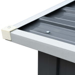 Garden Log Storage Shed Galvanised Steel - Grey