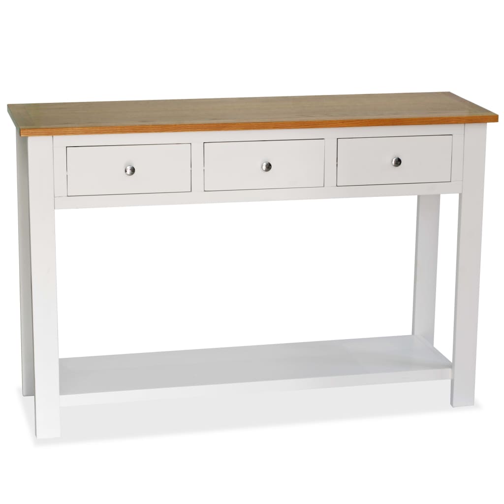 Console Table Solid Oak Wood - 118×35×77cm