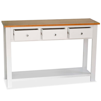 Console Table Solid Oak Wood - 118×35×77cm