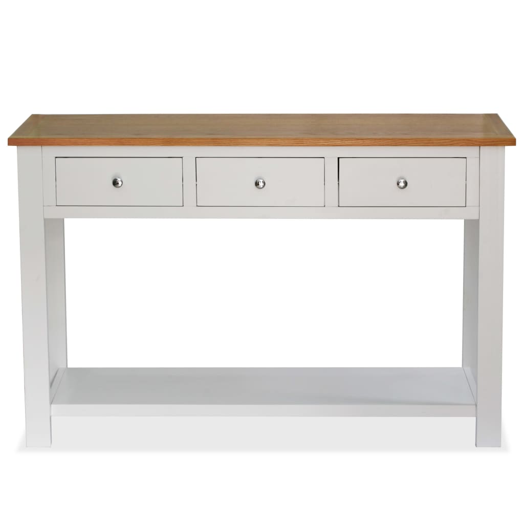 Console Table Solid Oak Wood - 118×35×77cm