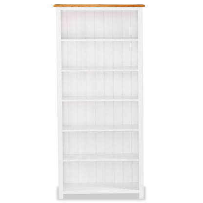 6-Tier Bookcase Solid Oak Wood - 80×23×180cm