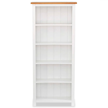 5-Tier Bookcase Solid Oak Wood