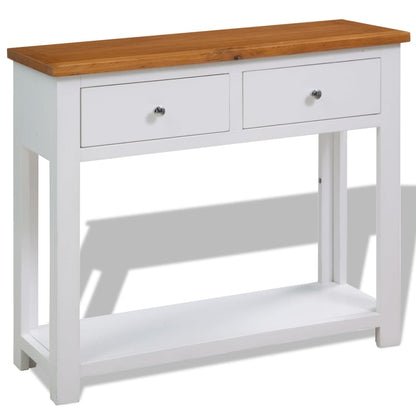 Console Table Solid Oak Wood - 83×30×73cm