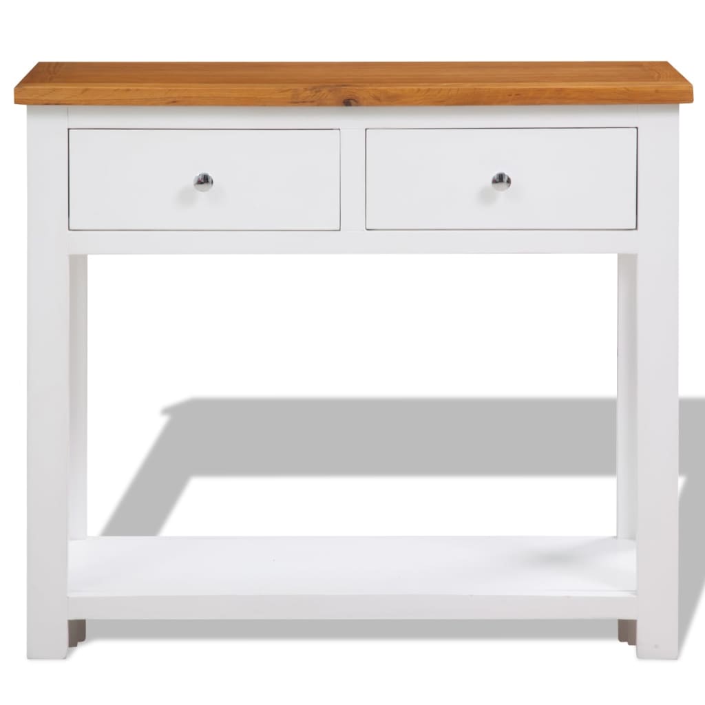 Console Table Solid Oak Wood - 83×30×73cm