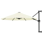 Wall-Mounted Parasol with Metal Pole 300 cm Sand