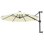 Wall-Mounted Parasol with Metal Pole 300 cm Sand