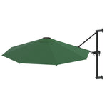 Wall-Mounted Parasol with Metal Pole 300 cm Green