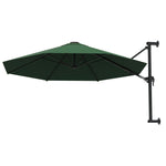 Wall-Mounted Parasol with Metal Pole 300 cm Green