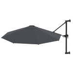 Wall-Mounted Parasol with Metal Pole 300 cm Anthracite