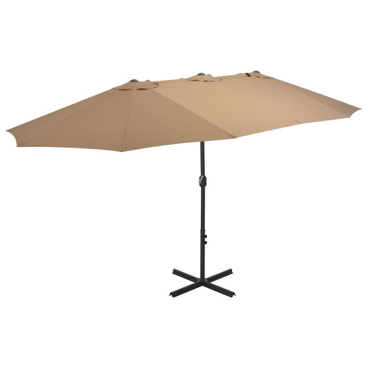 Outdoor Parasol with Aluminium Pole Taupe