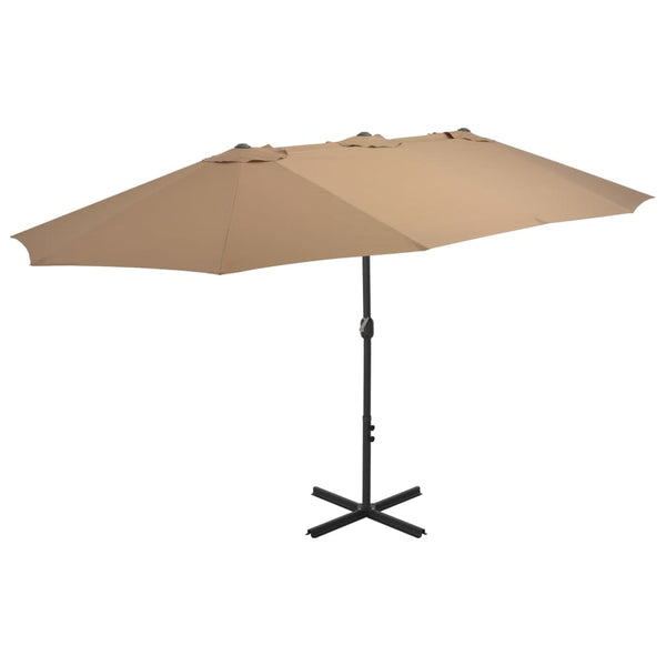  Outdoor Parasol with Aluminium Pole 460x270 cm Taupe