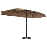 Outdoor Parasol with Aluminium Pole 460x270 cm Taupe