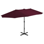 Outdoor Parasol with Aluminium Pole 460x270 cm Bordeaux Red