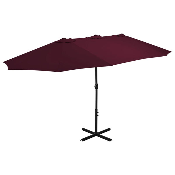  Outdoor Parasol with Aluminium Pole 460x270 cm Bordeaux Red