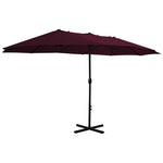 Outdoor Parasol with Aluminium Pole 460x270 cm Bordeaux Red