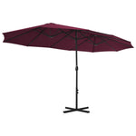 Outdoor Parasol with Aluminium Pole 460x270 cm Bordeaux Red