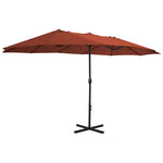 Outdoor Parasol with Aluminium Pole 460x270 cm Terracotta