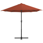 Outdoor Parasol with Aluminium Pole 460x270 cm Terracotta